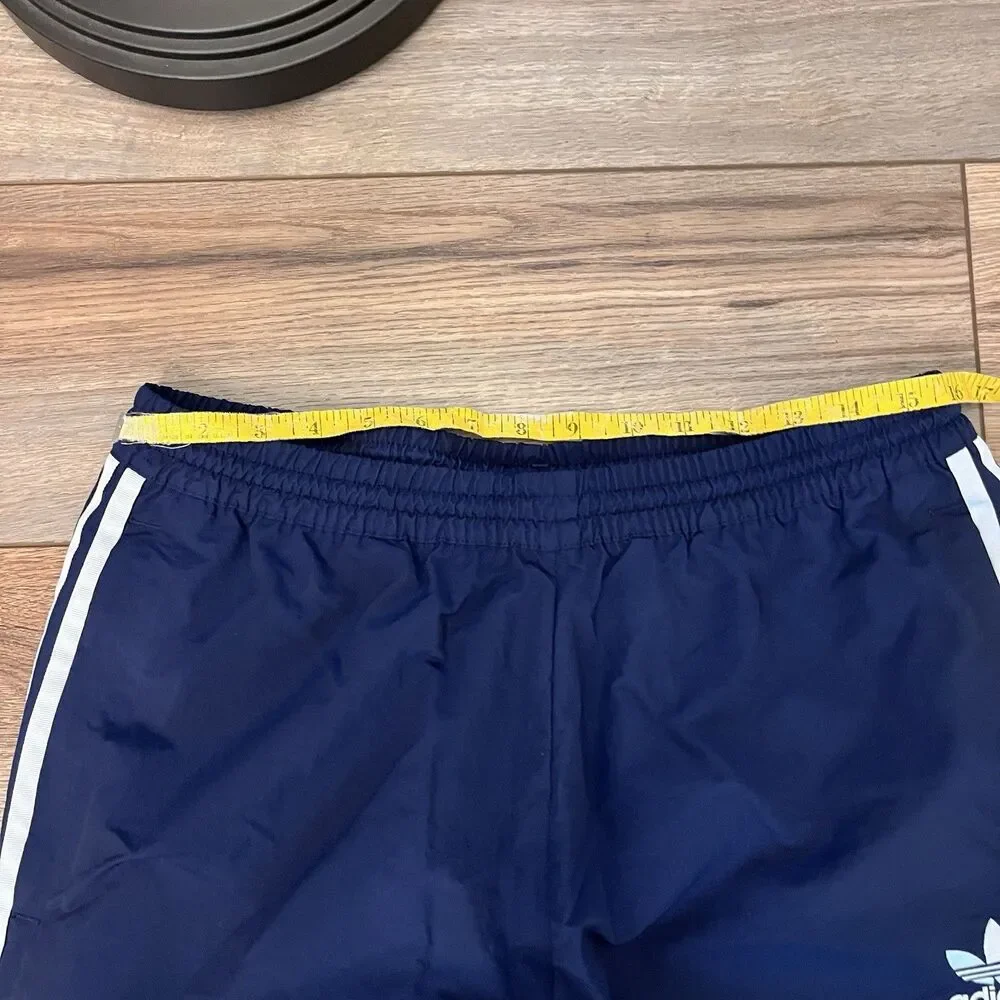 Adidas Originals Sportive Retro Navy Track Pants Red White Ankle Zip Men's L